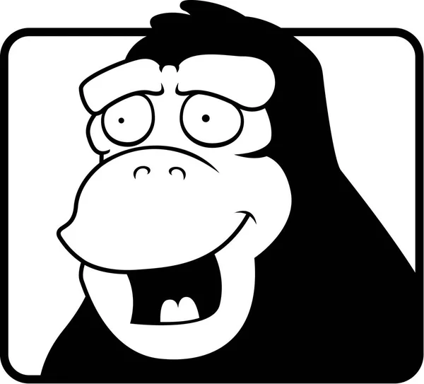 Gülümseyen karikatür maymun — Stok Vektör