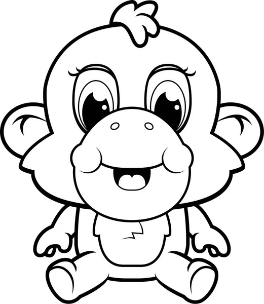 漫画の赤ちゃん猿 — ストックベクタ