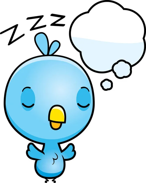 Cartoon Baby Blue Bird dromen — Stockvector