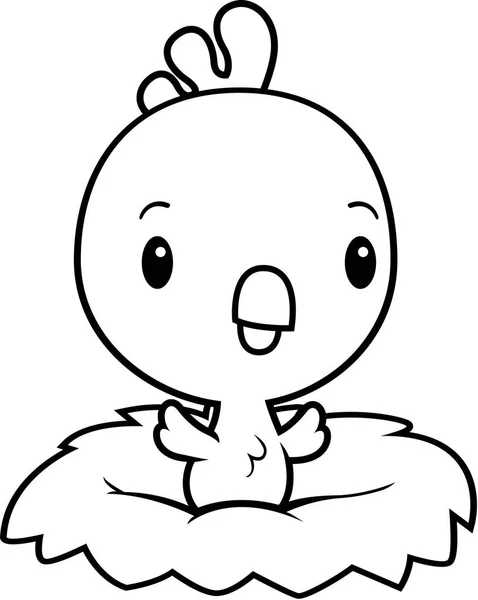 Nido de gallo bebé de dibujos animados — Vector de stock