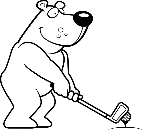 Kreslený Bear Golf — Stockový vektor