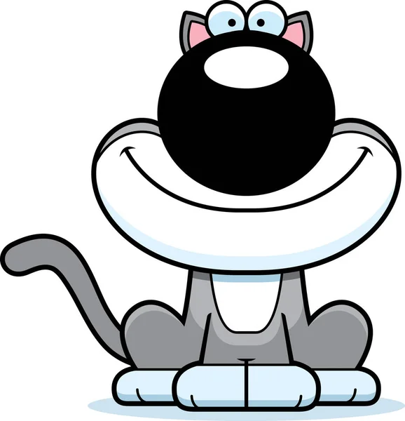 만화 고양이 미소 — 스톡 벡터