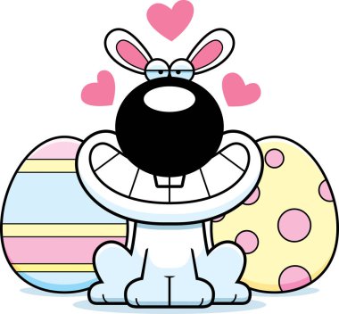 Karikatür Paskalya Bunny aşk