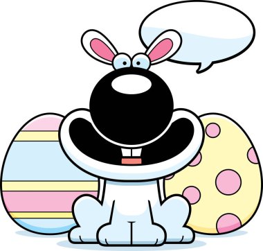 Konuşuyor karikatür Paskalya tavşanı