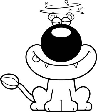 Sarhoş karikatür dişi aslan