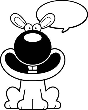 Konuşuyor karikatür tavşan