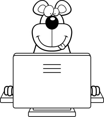 Çizgi film ayı bilgisayar