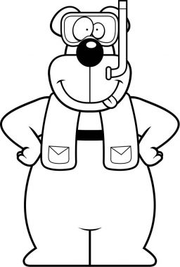 Şnorkel karikatür ayı