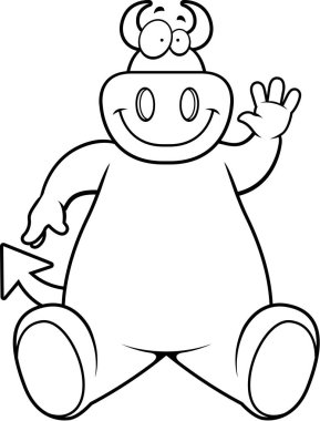 Çizgi film şeytan oturma