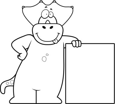 Çizgi film dinozor yaslanmış