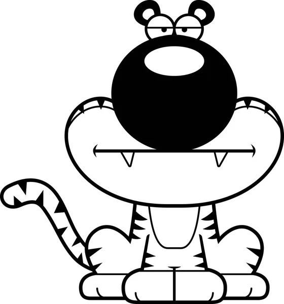 Dessin animé Tigre ennuyé — Image vectorielle