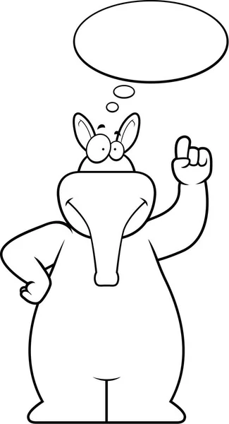 Pensamiento de Aardvark de dibujos animados — Vector de stock