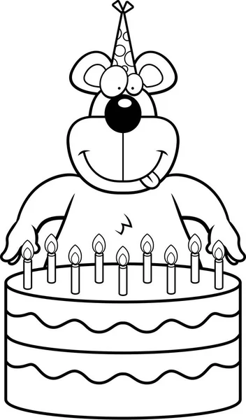 Cartoon Bear Birthday — Stock Vector