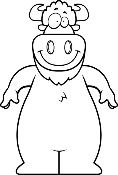 Dessin animé Buffalo Sourire — Image vectorielle