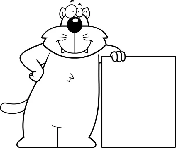 Cartone animato gatto pendente — Vettoriale Stock