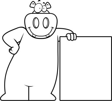 Çizgi film Hippo yaslanmış