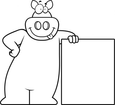 Çizgi film domuz yaslanmış