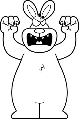 Saldıran karikatür tavşan