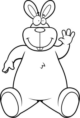 Karikatür tavşan oturma