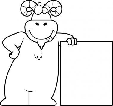 Çizgi film Ram yaslanmış