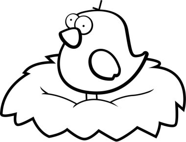 Karikatür kuş yuva