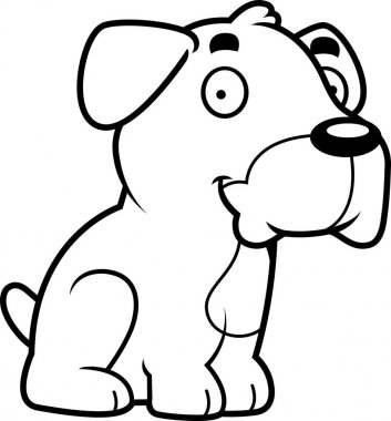 Çizgi film boksör oturma