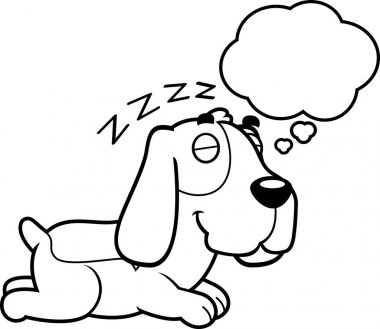 Çizgi film Basset Hound rüya