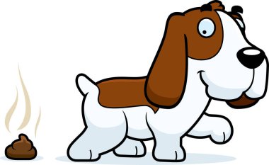 Çizgi film Basset Hound kaka