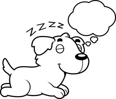 Çizgi film Golden Retriever rüya