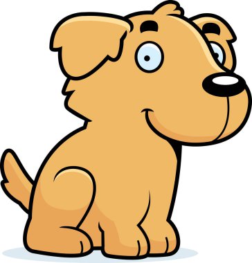 Çizgi film Golden Retriever oturma