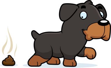 Çizgi film Rottweiler kaka