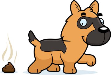 Çizgi film Alman çoban köpeği kaka