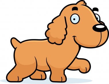 Çizgi film Cocker Spaniel yürüyüş