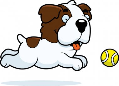 Çizgi film Saint Bernard top peşinde