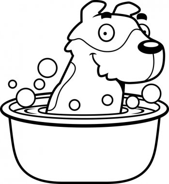 Çizgi film Jack Russell Terrier banyo