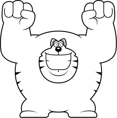 Karikatür kedi kutluyor