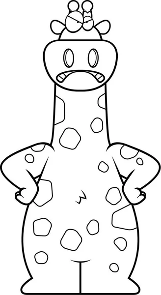 Cartoon Giraffa arrabbiato — Vettoriale Stock