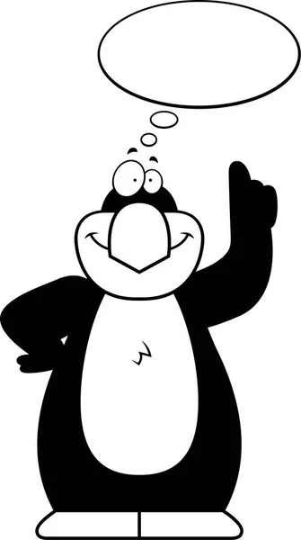 Dessin animé Penguin Penser — Image vectorielle