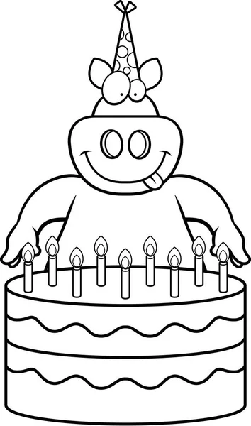 Cumpleaños de cerdo de dibujos animados — Vector de stock