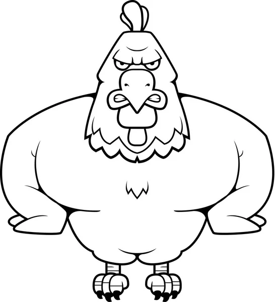 Gallo muscular de dibujos animados — Vector de stock