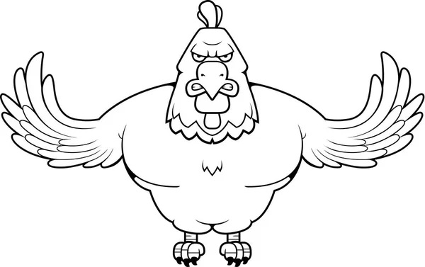 Gallo muscular de dibujos animados — Vector de stock