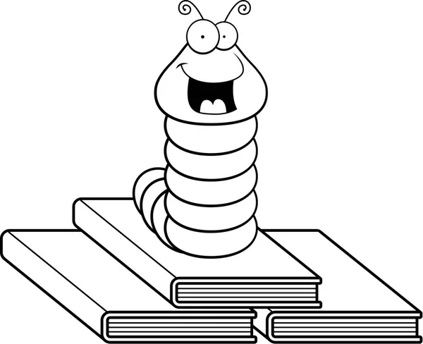 Cartoon boek worm — Stockvector