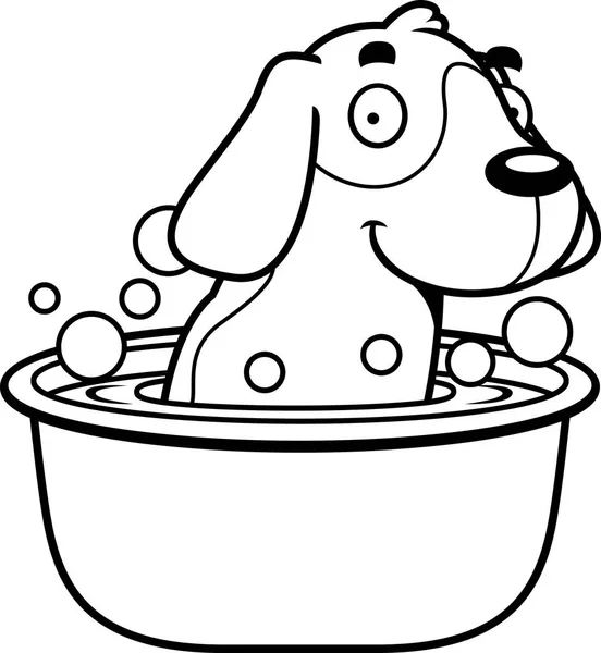 Kreslený Beagle koupel — Stockový vektor