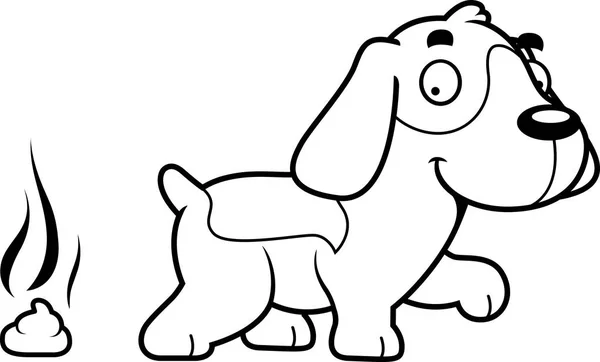 Dibujos animados Beagle Poop — Vector de stock