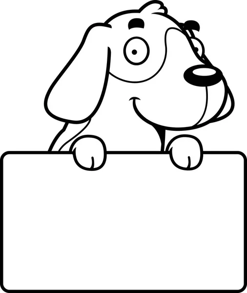 Cartoon Beagle Sign — Stock Vector