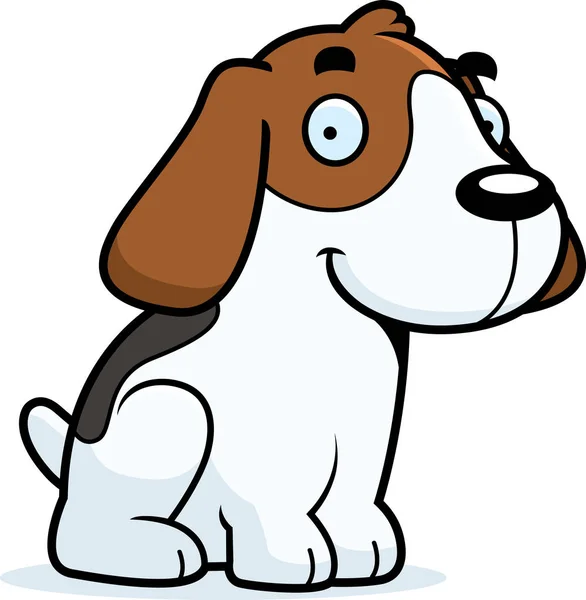 Dibujos animados Beagle sentado — Vector de stock