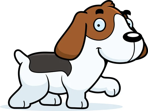 Dibujos animados Beagle caminando — Vector de stock