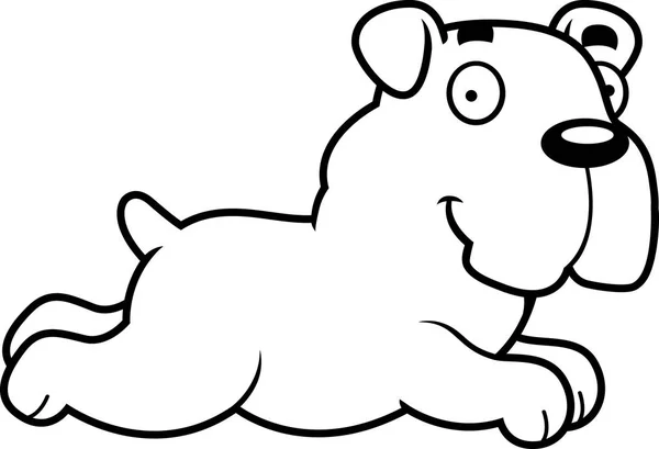 Dibujos animados Bulldog corriendo — Vector de stock