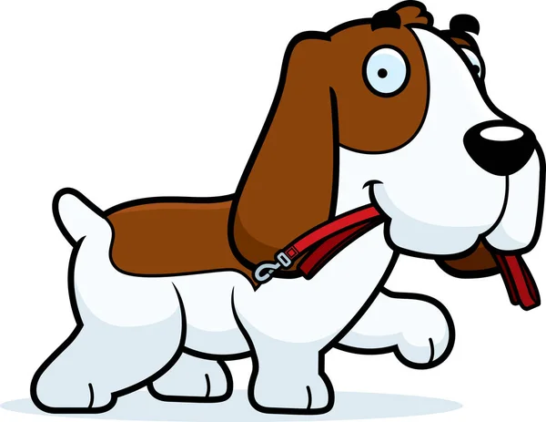 Cartoon Basset Hundeleine — Stockvektor
