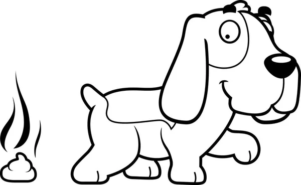 Cartoon Basset Hound Poop — Stock Vector
